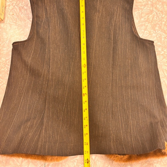 Y2K Vintage Dark Denim Vest Faux Fur Trim Open Front Streetwear Retro Vibe Sz: L - Picture 10 of 11